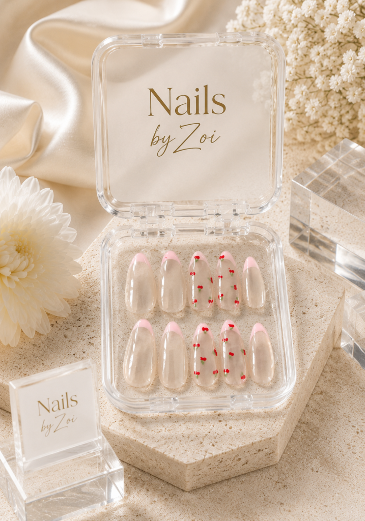 Pink Cherry French press-on nail set